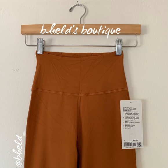 lululemon Groove Super HR Flared Pant Nulu Butternut Brown Size 2 New NWT - Picture 9 of 16